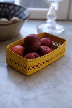 Skål • Palmeblade • Iraca • Gul • Brødkurv