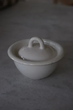 Snackskål med Låg • Emalje • Elfenben