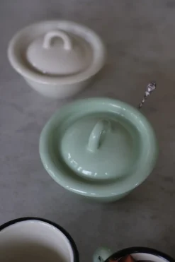 Snackskål med Låg • Emalje • Elfenben