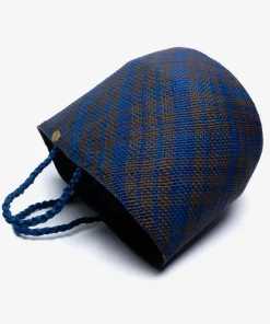 Taske • Palmeblade • Blå & Brun • Medium