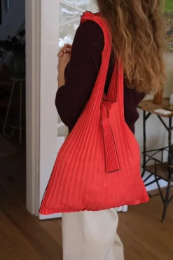 Taske • Plisseret • Bio nedbrydelig • Indkøb • Rød