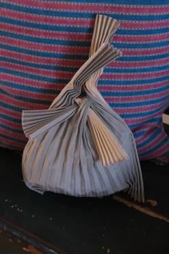 Taske • Plisseret • Bio nedbrydelig • Mini • Lysegrå & Creme