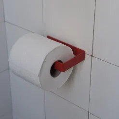 Toiletrulleholder • Metal • Rød