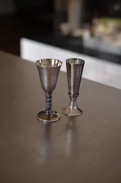 Vintage • Glas med fod • Alterglas • Sølv