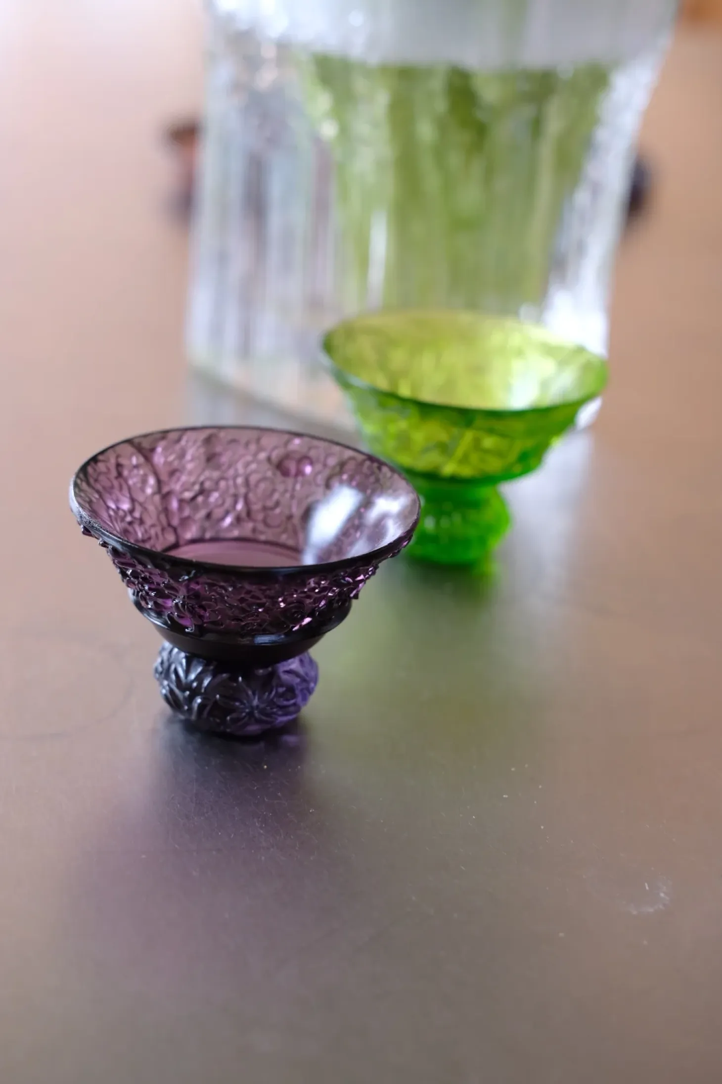 Vintage • Glas med fod • Sake • Saltkar