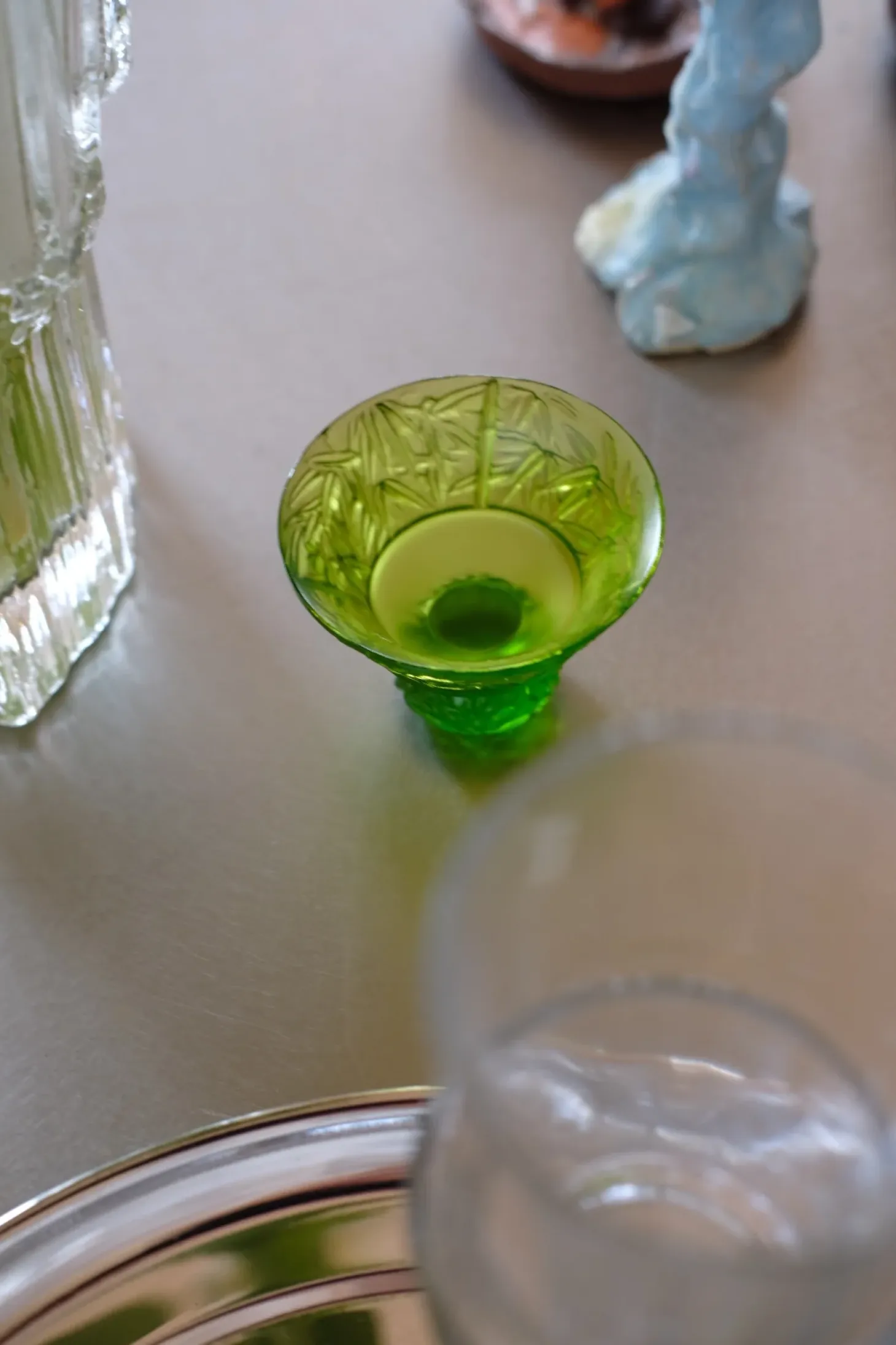 Vintage • Glas med fod • Sake • Saltkar