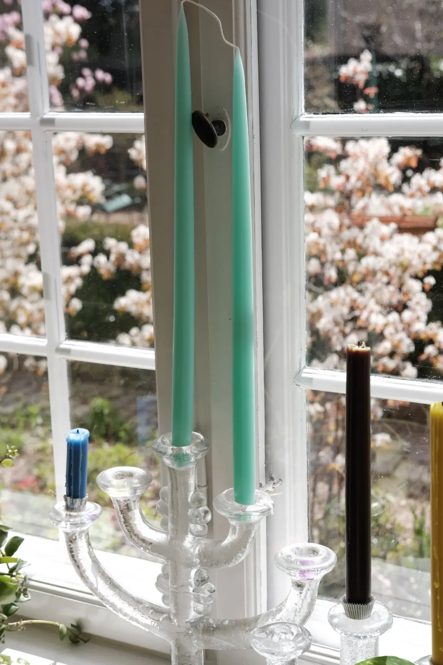 Vintage • Lysestage • Pukeberg • Glas • 3 lys