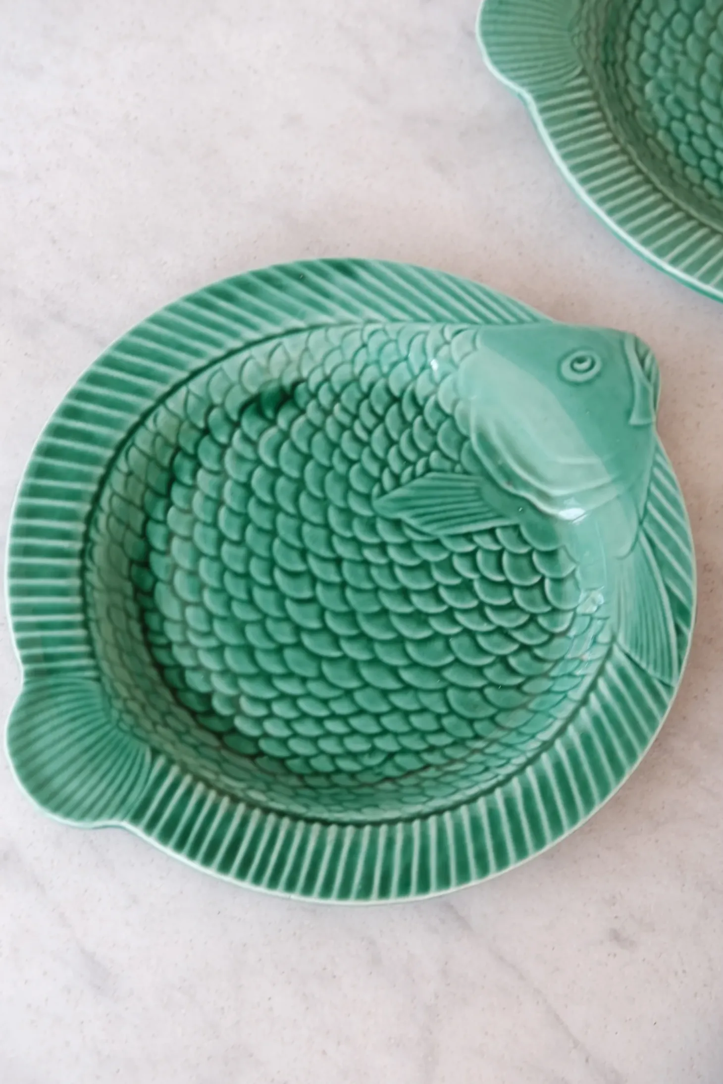 Vintage • Tallerken • Sarreguemines Fajence • Fisk