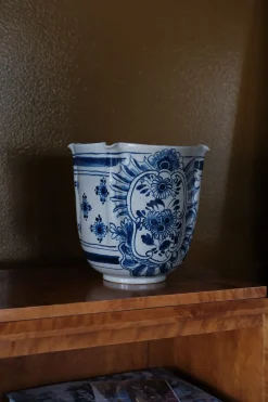 Vintage • Vase • Keramisk • Grå & Blå