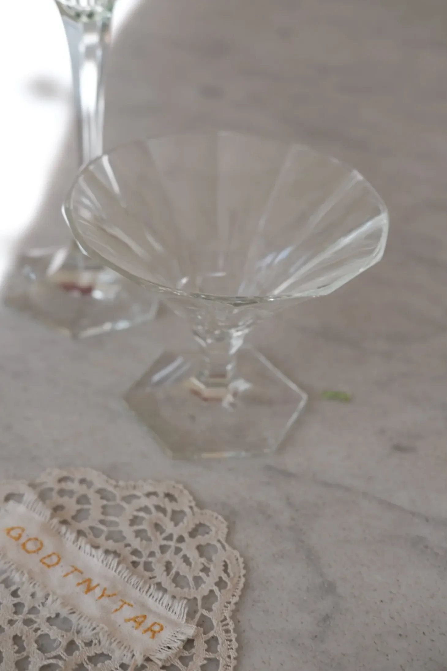 Vintage Champagneskål • Krystal • Glas • Art Deco