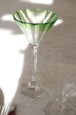 Vintage Vinglas • Krystal • Glas • Grøn