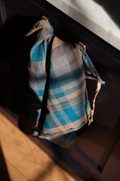 Viskestykke • Hør • Mini Forklæde • Tartan Bleu Paon