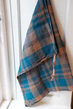 Viskestykke • Hør • Mini Forklæde • Tartan Bleu Paon